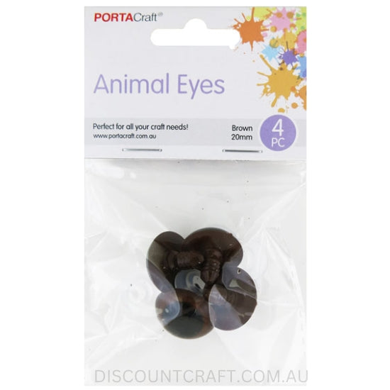 Brown Safety Eyes 20mm 4pk