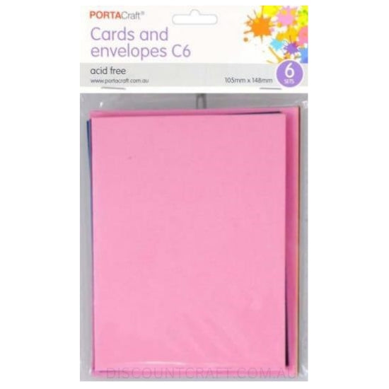 C6 Cards & Envelopes Assorted Pack Bright Colours
