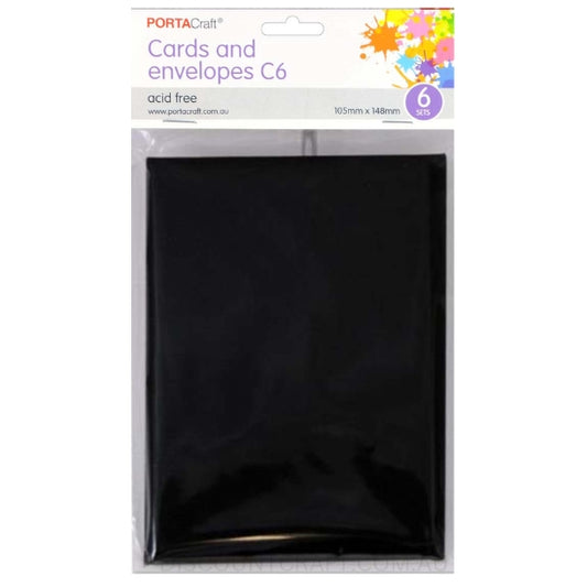 C6 Card and Envelope Set in the colour Black