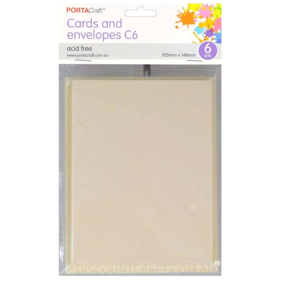 C6 Cards & Envelope Set in Cream colour