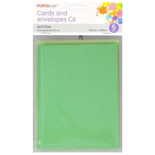 C6 Cards and Envelopes Pack Mint Green Colour