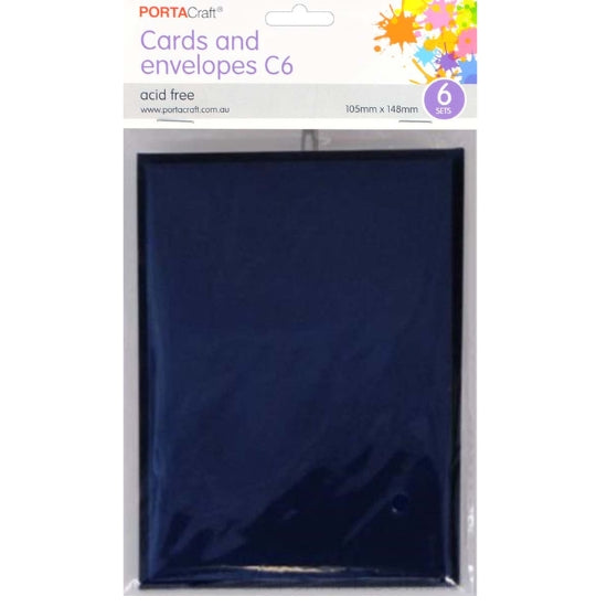C6 Cards and Envelope Set in Navy Blue colour