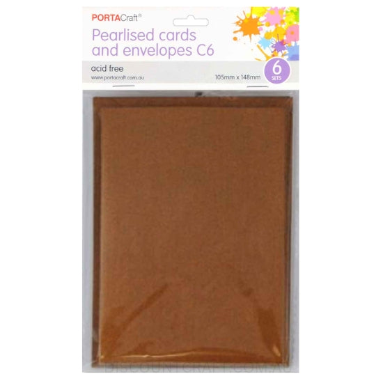 Pearlised C6 Cards & Envelopes in Bronze Colour