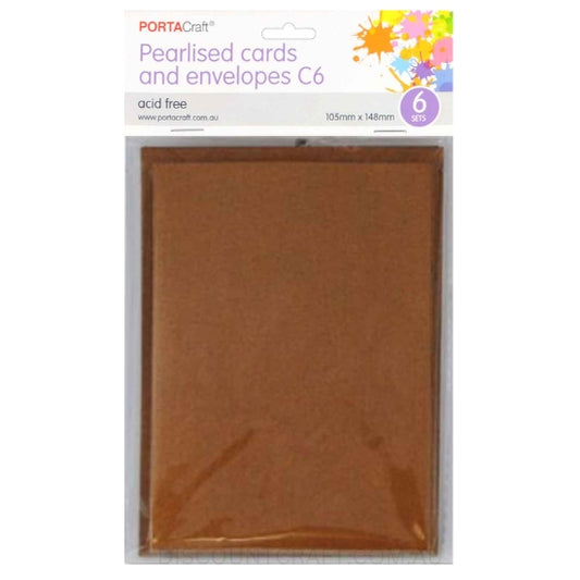 Pearlised C6 Cards & Envelopes in Bronze Colour
