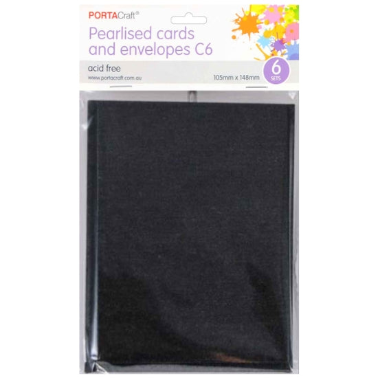 Pearlised C6 Cards & Envelopes Set in a Dark Gunmetal colour