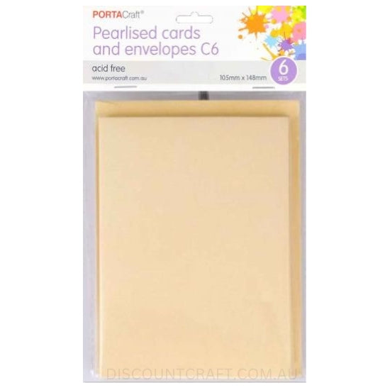 C6 Cards and Envelopes in a Pearlised Ivory colour