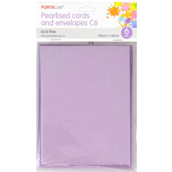 C6 Cards and Envelopes in a Pearlised Lilac colour
