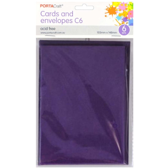 C6 Cards and Envelopes in Purple Colour