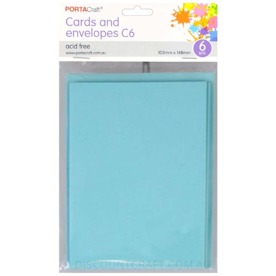 C6 Cards and Envelope Set in Sky Blue