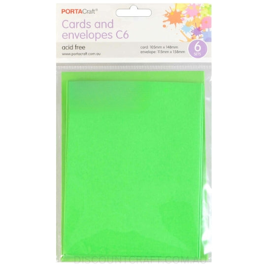 C6 Cards and Envelopes Set in Tree Green colour