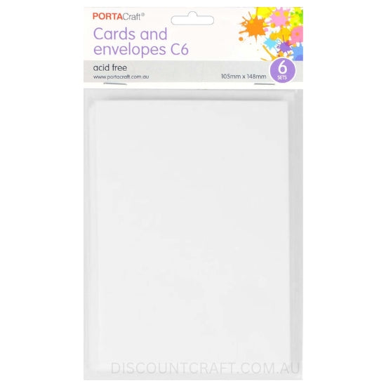 C6 Cards and Envelopes Set in White