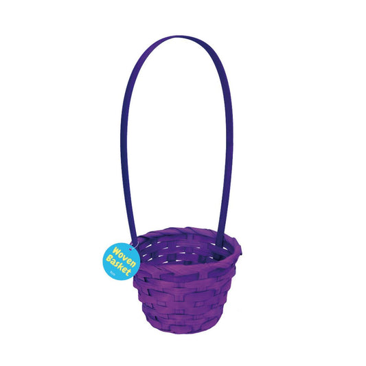 Woven Easter Basket with Round Base 9cm - Purple