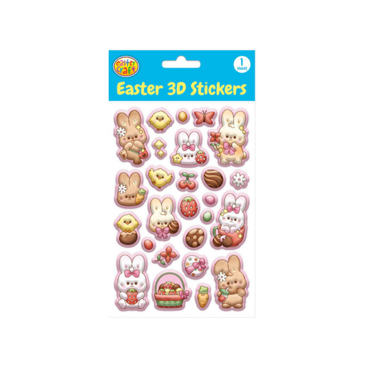 Easter 3D Foil Stickers Sheet - Pink
