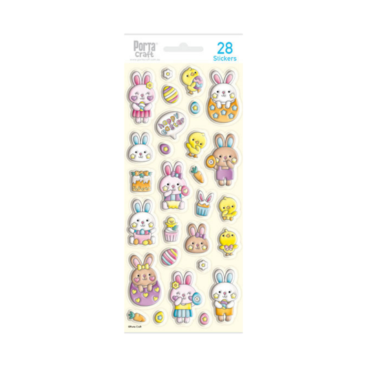 Easter Bunnies 3D Sticker Sheet