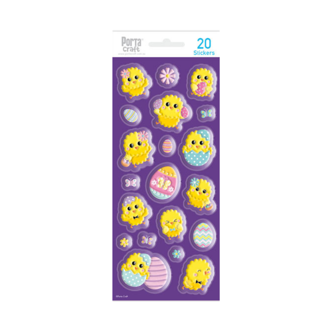 Easter Chicks 3D Sticker Sheet