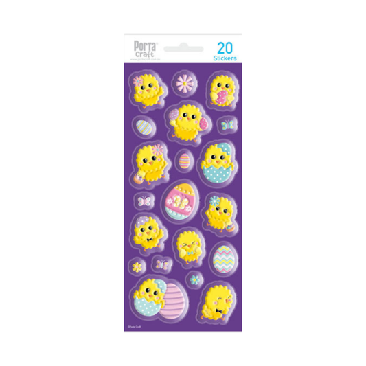 Easter Chicks 3D Sticker Sheet