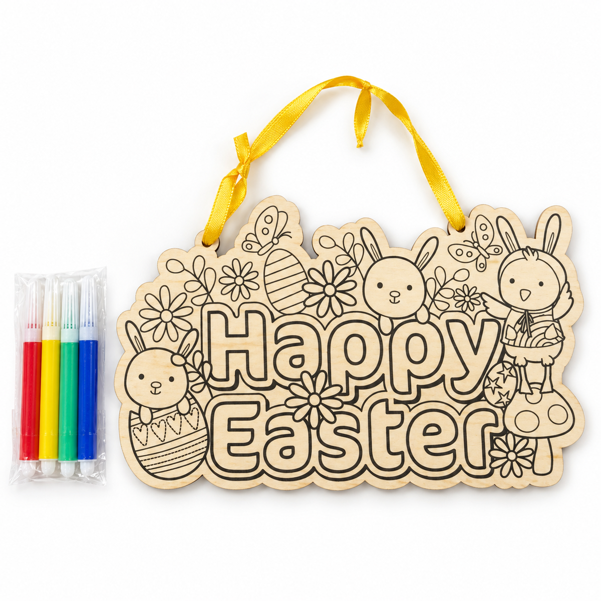Colour Your Own Wooden Easter Sign Kit