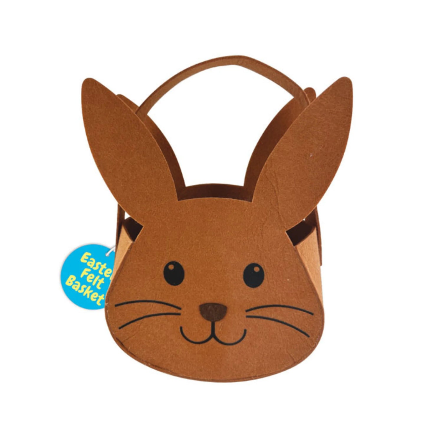 Bunny Head Felt Basket - Brown
