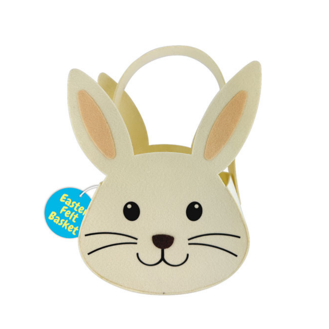 Bunny Head Felt Basket - Cream