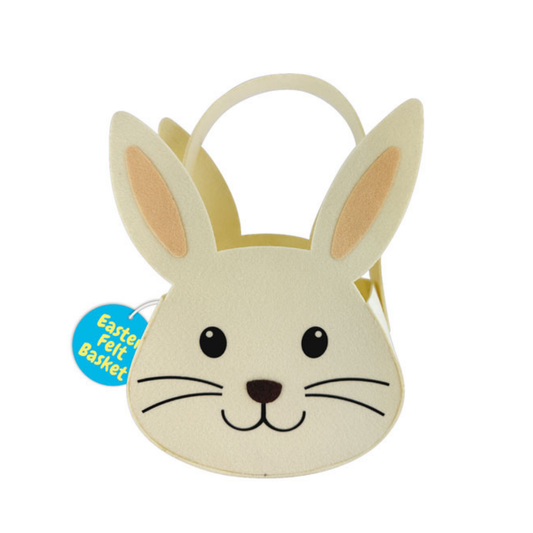 Bunny Head Felt Basket - Cream