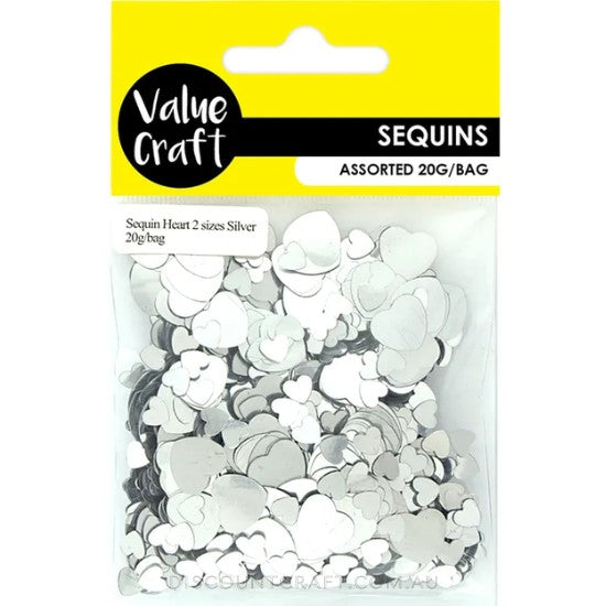 Heart Scatters 20g 2 Sizes - Silver