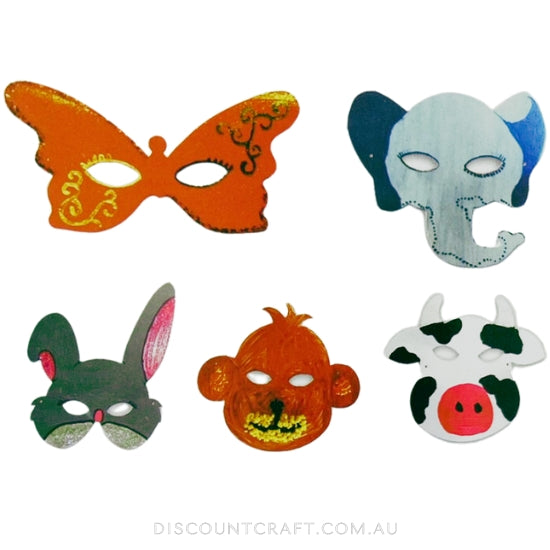 Cardstock Animal Masks with Elastic 10pk