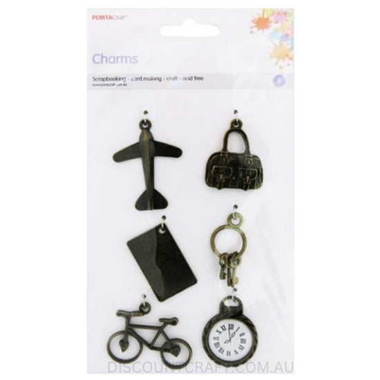 Antique Metal Charms - Travel 6pk