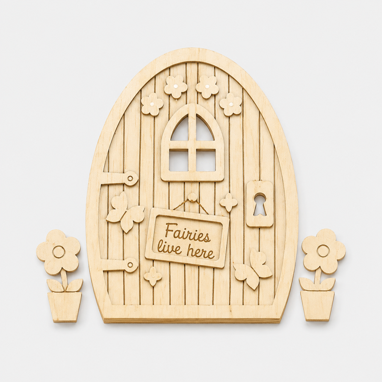 Fairy Door 3D Wooden - Fairies Live Here