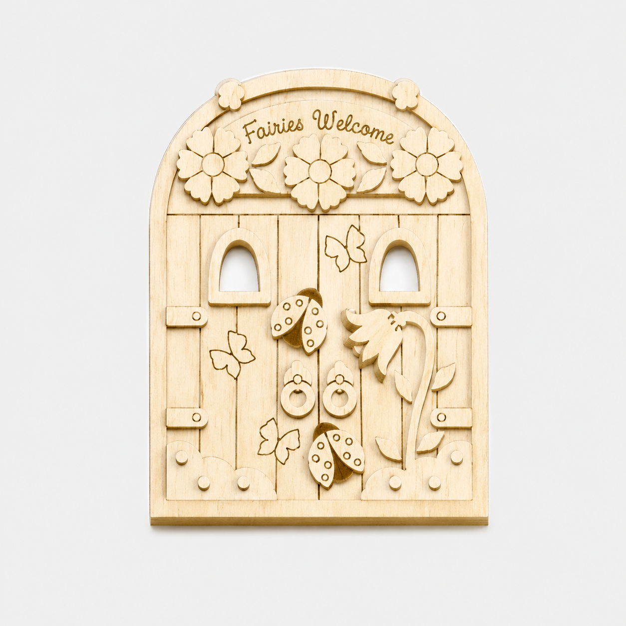 Fairy Door 3D Wooden - Ladybugs