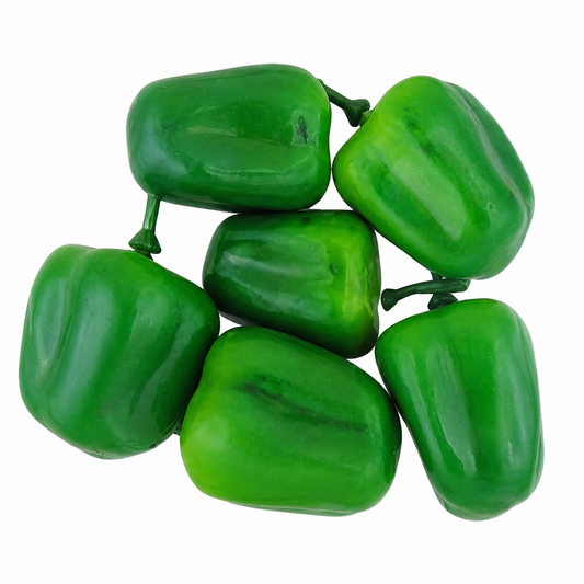 Artificial Fruit Capsicum Green 25x35mm 6pc