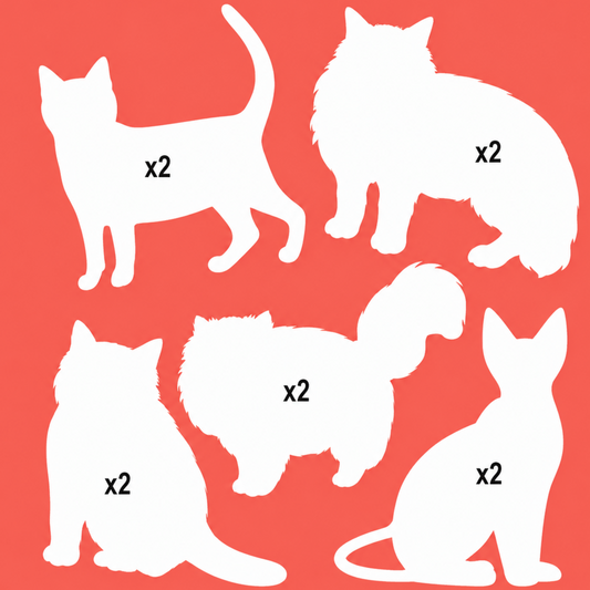 Cat card shapes 10 pack for pet themed crafts, handmade cards, kids art activities and animal craft projects