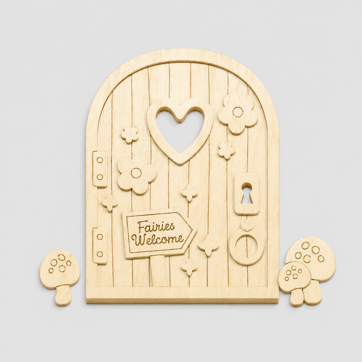 Fairy Door 3D Wooden - Heart Window