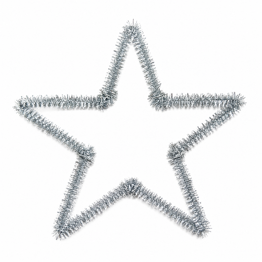 Chenille Stems Tinsel 6mm 24pc - Silver