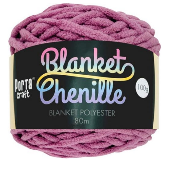 Chenille Blanket Yarn 100g 80m 12ply - Razzmic Berry