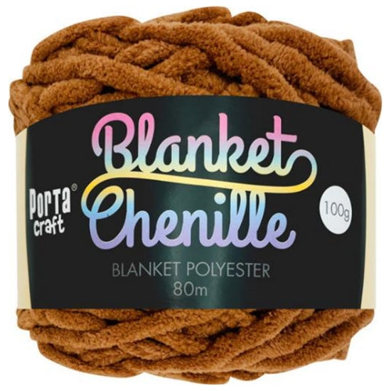 Chenille Blanket Yarn 100g 80m 12ply - Teddy Bear