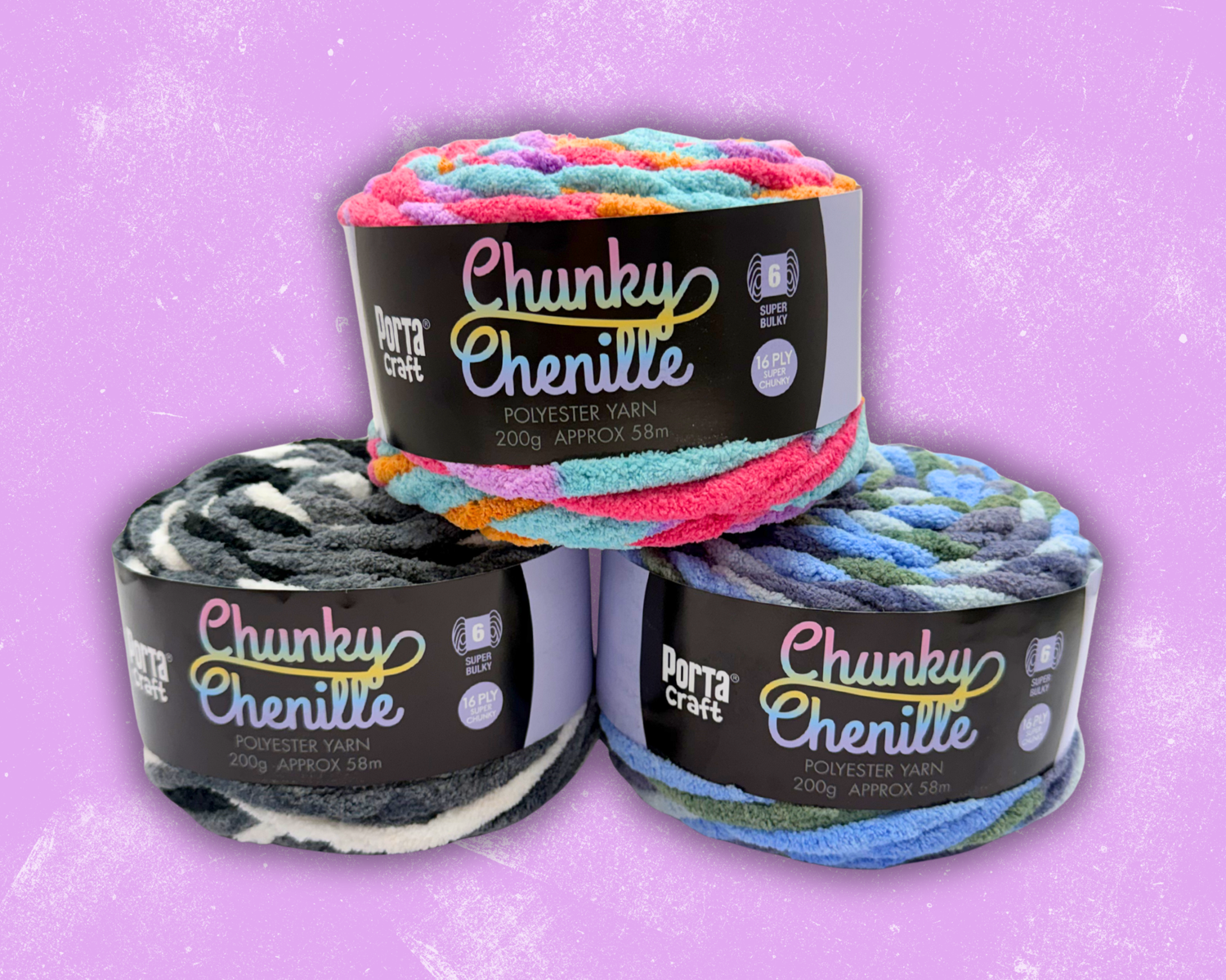 Chunky Chenille Yarn by Porta Craft - Discount Craft