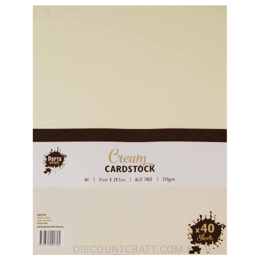 Colour Block Card A4 40pk - Cream