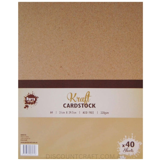 Colour Block Card A4 40pk - Kraft