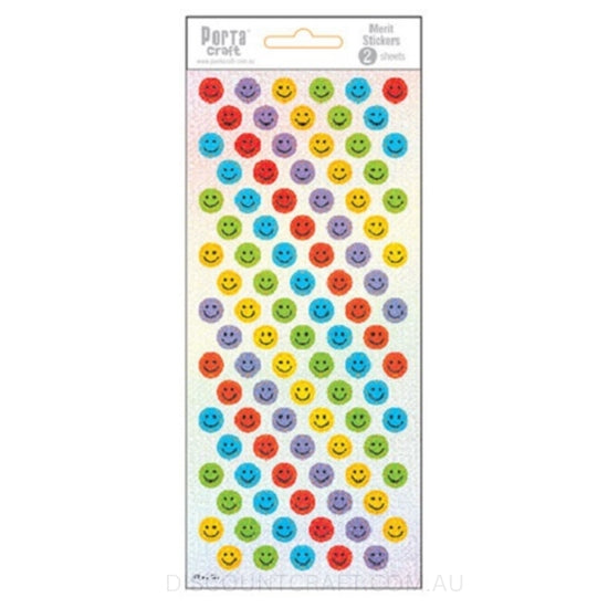 Coloured Smiley Face Sticker Sheets - 2 Sheets