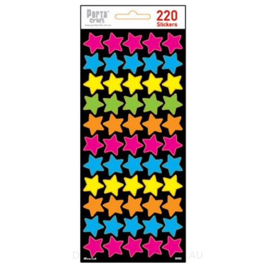 Coloured Star Stickers 220pk