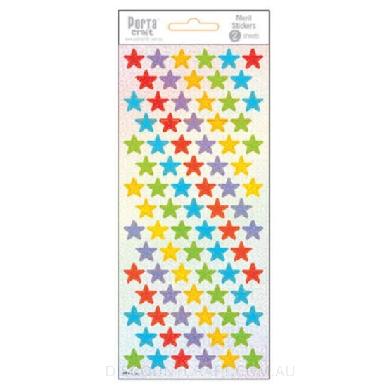 Coloured Star Sticker Sheets - 2 Sheets - Discount Craft