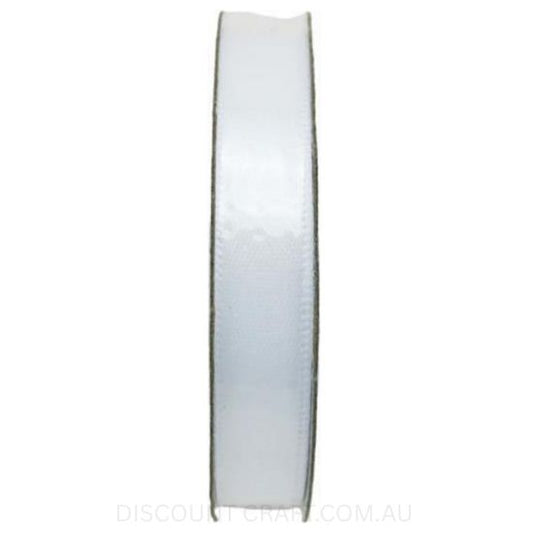 Satin Ribbon Double Sided 12mm x 5 metres - White