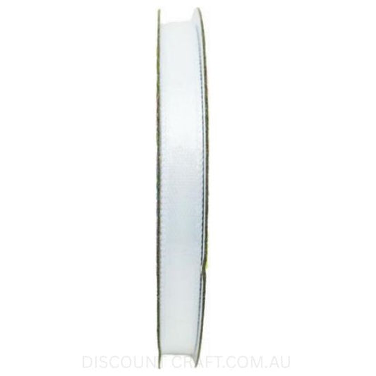 Satin Ribbon Double Sided 6mm x 8 metres - White