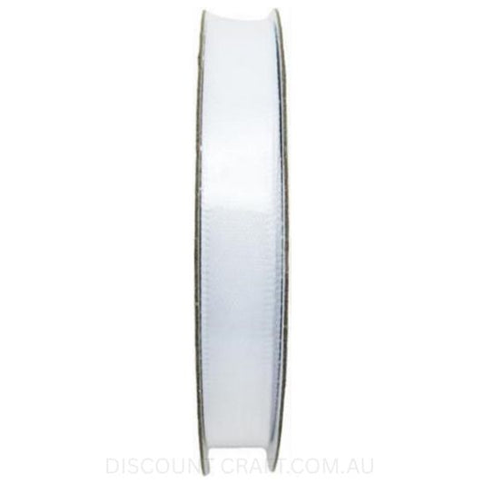 Satin Ribbon Double Sided 9mm x 6 metres - White