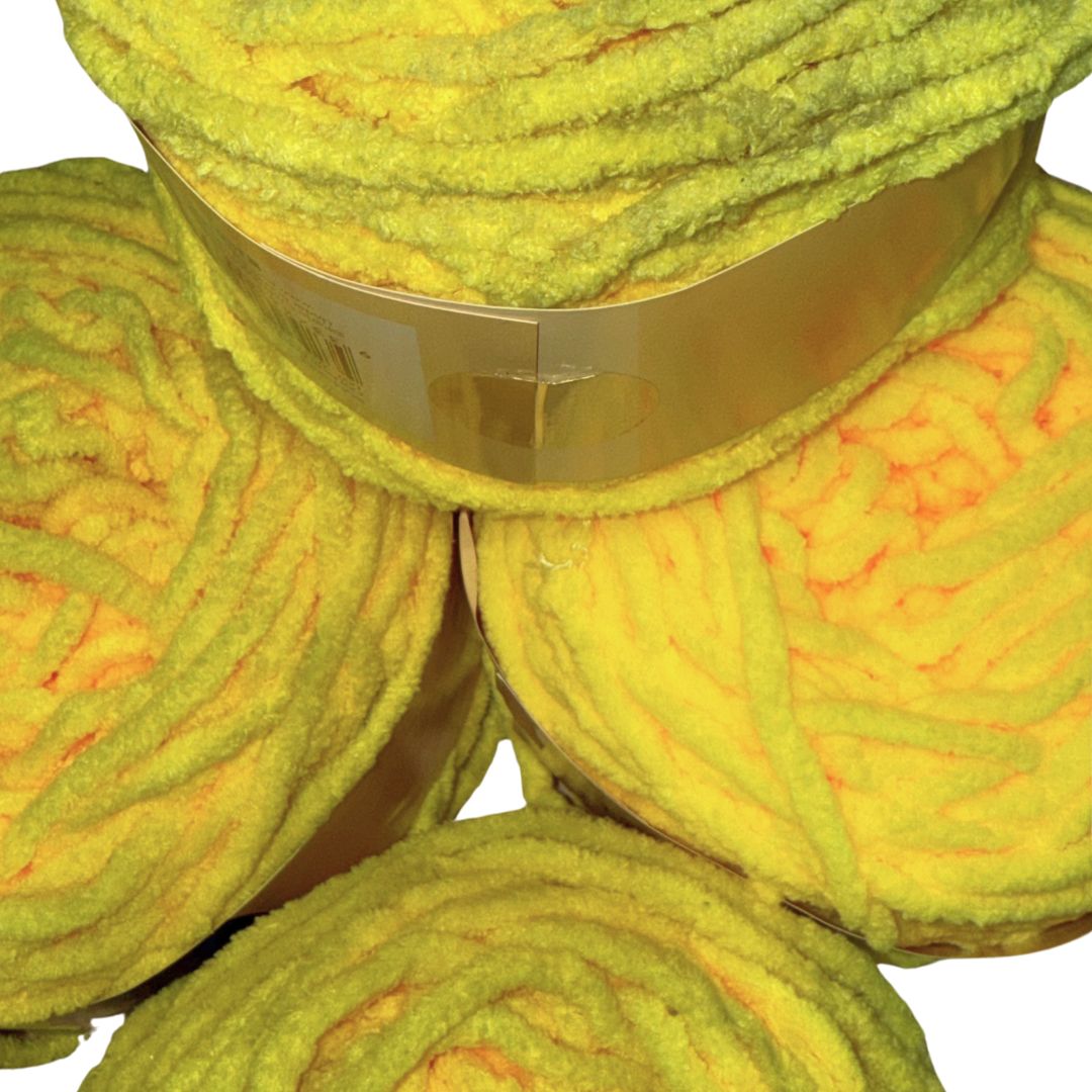 DUSTY Chenille Blanket Yarn 100g Lemon 8pk Bundle