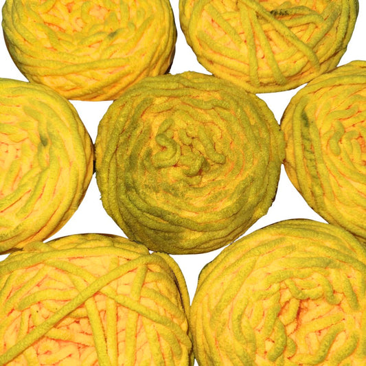 DUSTY Chenille Blanket Yarn 100g Lemon 7pk Bundle