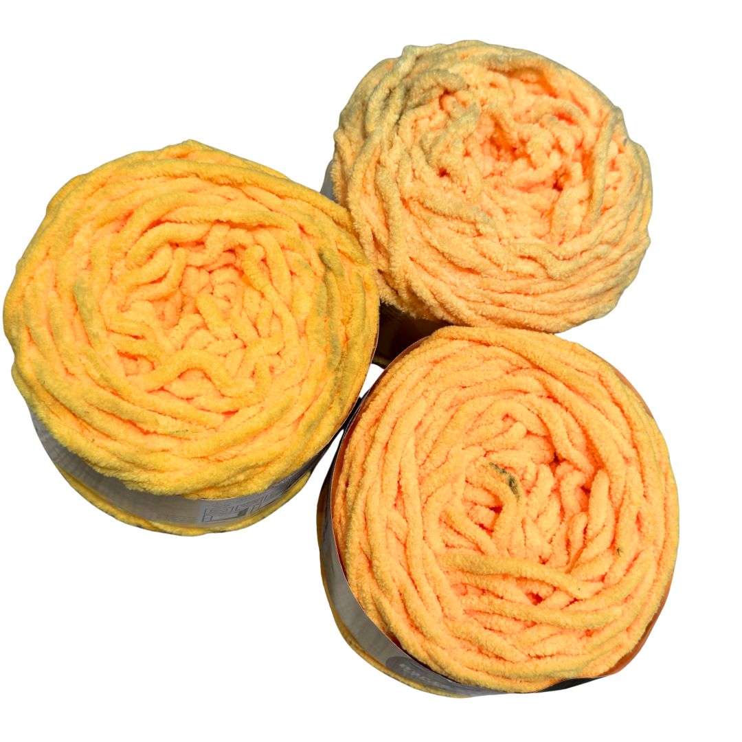 DUSTY Chenille Blanket Yarn 100g Orange 3pk Bundle