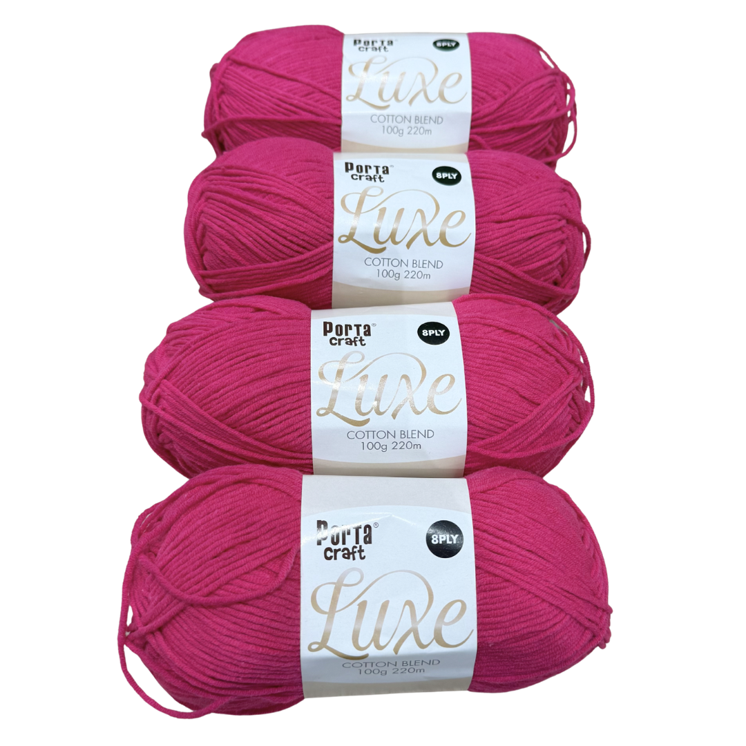 DUSTY Luxe Cotton Blend 100g 220m 8ply Orchid 4pk Bundle (A)