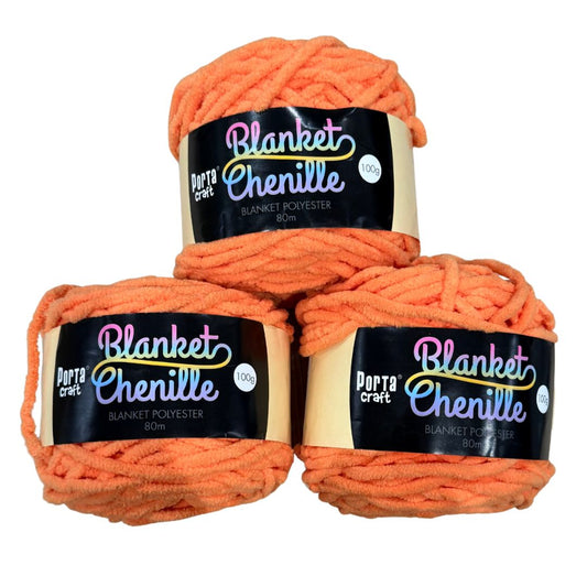 DUSTY Chenille Blanket Yarn 100g Fantapants 3pk Bundle