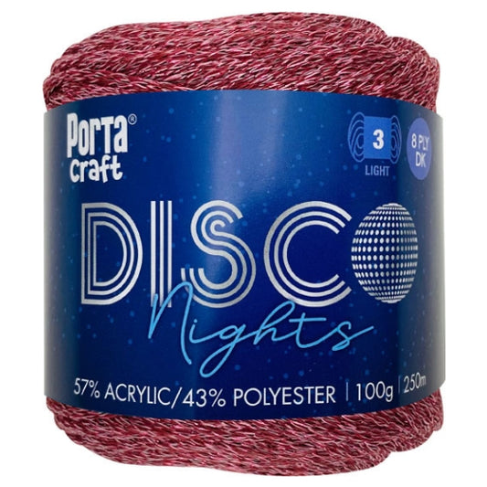 Disco Nights Sparkle Yarn 100g - Rubellite